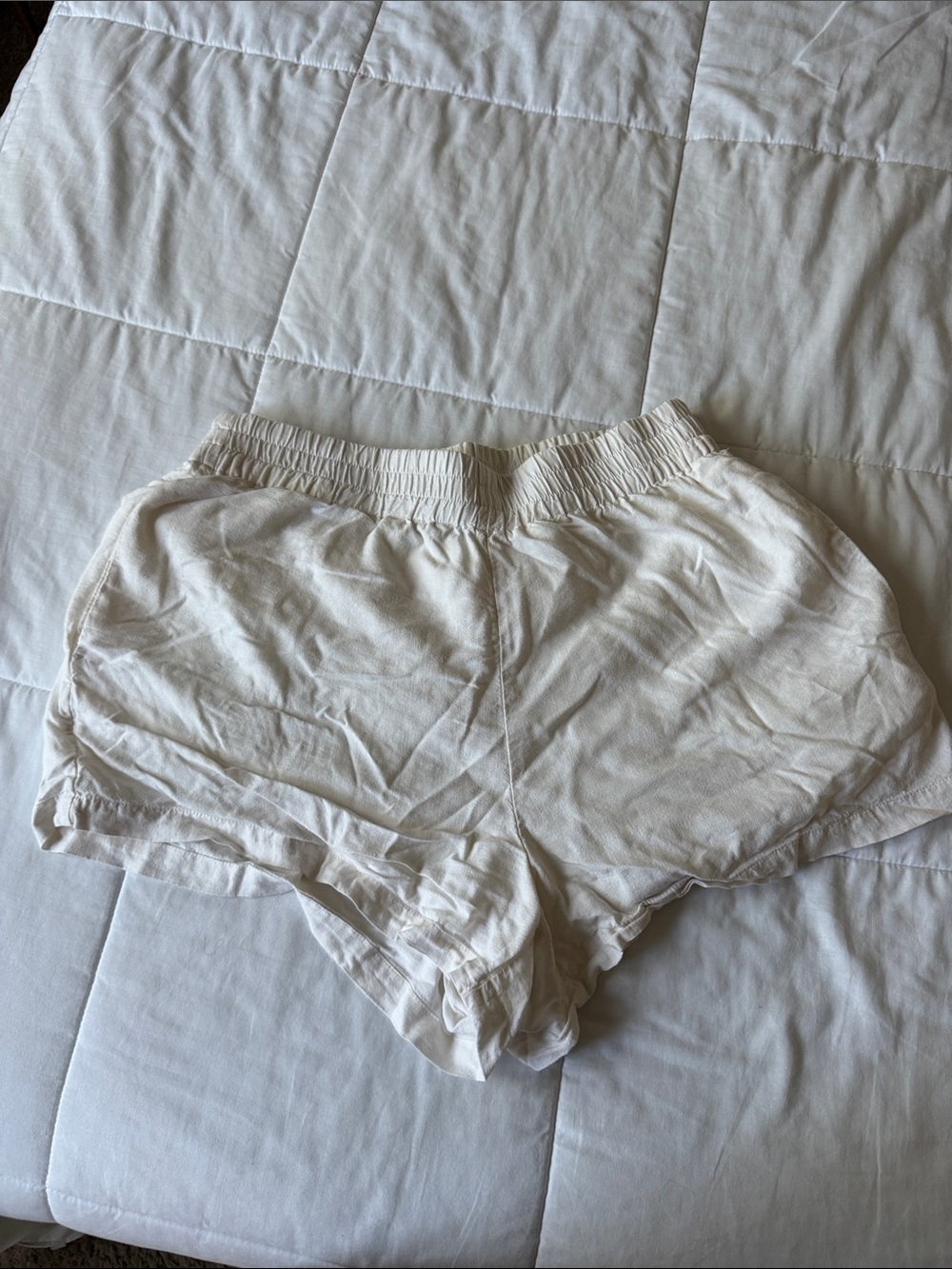 Dynamite Cream Elastic-Waist Athletic Shorts